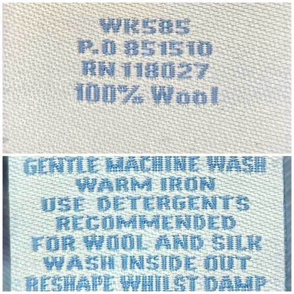 Boden 100% Wool Button-Up Cardigan in Purple & Blue Swirls w/ Suede Placket, 6 - Picture 14 of 16